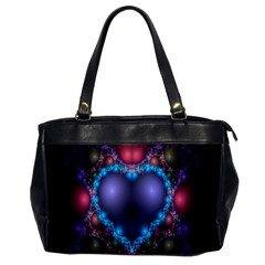 Blue Heart Fractal Image With Help From A Script Office Handbags by Simbadda