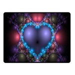 Blue Heart Fractal Image With Help From A Script Fleece Blanket (Small) 50 x40  Blanket Front