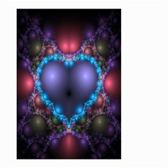 Blue Heart Fractal Image With Help From A Script Small Garden Flag (two Sides) by Simbadda