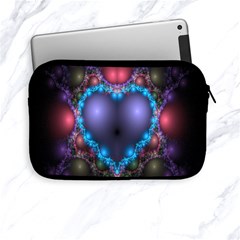 Blue Heart Fractal Image With Help From A Script Apple Ipad Mini Zipper Cases by Simbadda