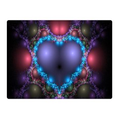 Blue Heart Fractal Image With Help From A Script Double Sided Flano Blanket (mini)  by Simbadda