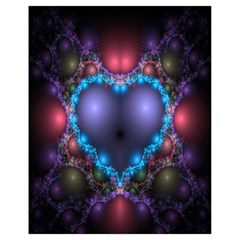 Blue Heart Fractal Image With Help From A Script Drawstring Bag (small) by Simbadda