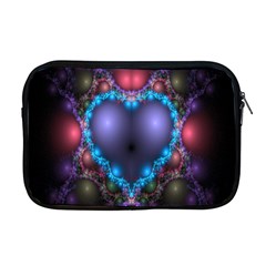 Blue Heart Fractal Image With Help From A Script Apple Macbook Pro 17  Zipper Case by Simbadda