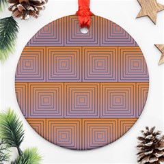 Brick Wall Squared Concentric Squares Ornament (round) by Simbadda