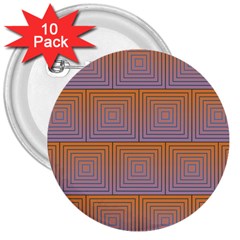 Brick Wall Squared Concentric Squares 3  Buttons (10 Pack)  by Simbadda