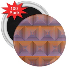 Brick Wall Squared Concentric Squares 3  Magnets (100 Pack) by Simbadda