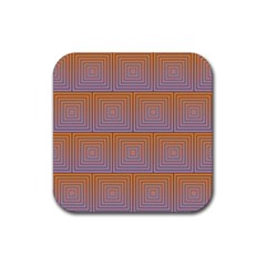 Brick Wall Squared Concentric Squares Rubber Coaster (square)  by Simbadda