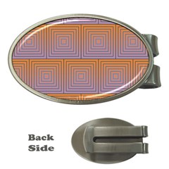 Brick Wall Squared Concentric Squares Money Clips (oval)  by Simbadda