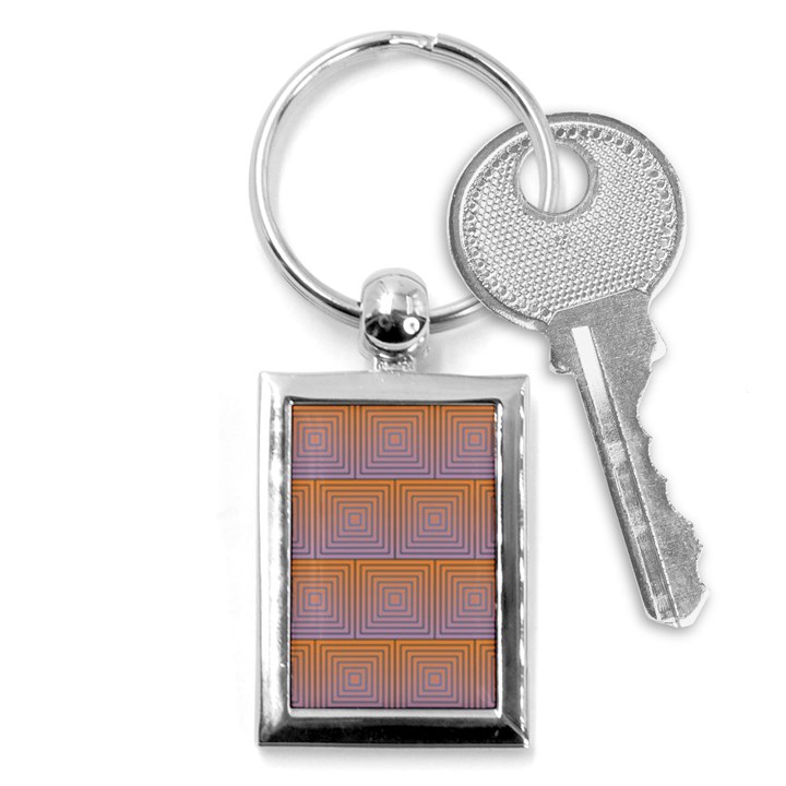 Brick Wall Squared Concentric Squares Key Chains (Rectangle) 