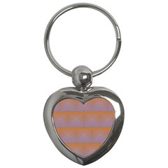 Brick Wall Squared Concentric Squares Key Chains (heart)  by Simbadda