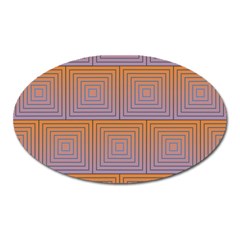 Brick Wall Squared Concentric Squares Oval Magnet by Simbadda