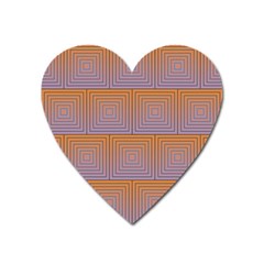 Brick Wall Squared Concentric Squares Heart Magnet by Simbadda