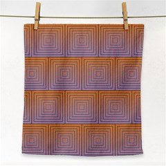 Brick Wall Squared Concentric Squares Face Towel by Simbadda