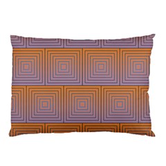 Brick Wall Squared Concentric Squares Pillow Case by Simbadda