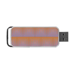 Brick Wall Squared Concentric Squares Portable Usb Flash (two Sides) by Simbadda