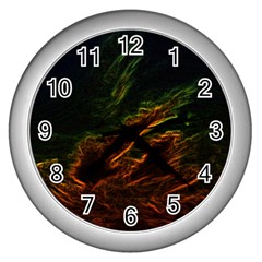 Abstract Glowing Edges Wall Clocks (silver)  by Simbadda