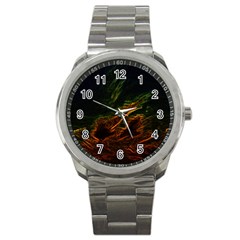 Abstract Glowing Edges Sport Metal Watch by Simbadda