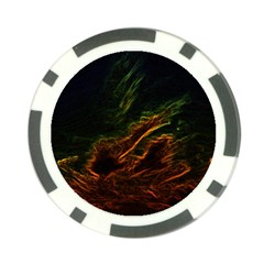 Abstract Glowing Edges Poker Chip Card Guard by Simbadda