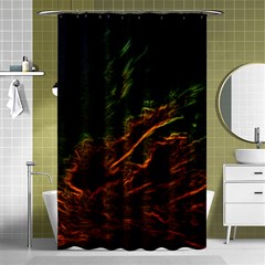 Abstract Glowing Edges Shower Curtain 48  X 72  (small)  by Simbadda