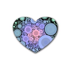 An Abstract Background Consisting Of Pastel Colored Circle Rubber Coaster (heart)  by Simbadda