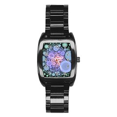 An Abstract Background Consisting Of Pastel Colored Circle Stainless Steel Barrel Watch by Simbadda