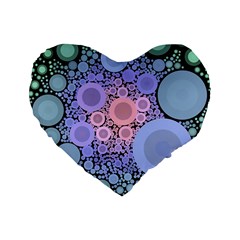 An Abstract Background Consisting Of Pastel Colored Circle Standard 16  Premium Flano Heart Shape Cushions by Simbadda