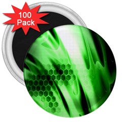 Abstract Background Green 3  Magnets (100 Pack) by Simbadda