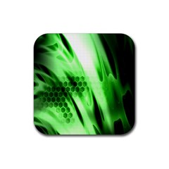 Abstract Background Green Rubber Coaster (square)  by Simbadda