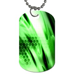 Abstract Background Green Dog Tag (one Side) by Simbadda