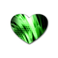 Abstract Background Green Rubber Coaster (heart)  by Simbadda