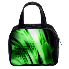 Abstract Background Green Classic Handbags (2 Sides) by Simbadda