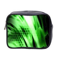 Abstract Background Green Mini Toiletries Bag 2-side by Simbadda