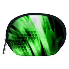 Abstract Background Green Accessory Pouches (medium)  by Simbadda