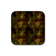 Textured Camo Rubber Coaster (square)  by Simbadda