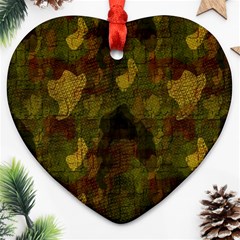 Textured Camo Heart Ornament (two Sides) by Simbadda