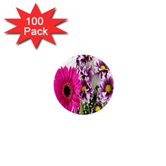 Purple White Flower Bouquet 1  Mini Magnets (100 Pack)  by Simbadda