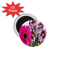 Purple White Flower Bouquet 1 75  Magnets (10 Pack)  by Simbadda