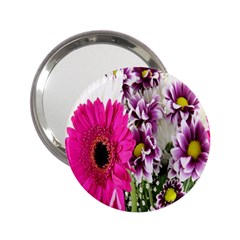 Purple White Flower Bouquet 2 25  Handbag Mirrors by Simbadda