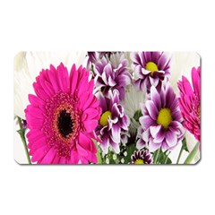 Purple White Flower Bouquet Magnet (rectangular) by Simbadda