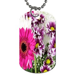 Purple White Flower Bouquet Dog Tag (one Side) by Simbadda