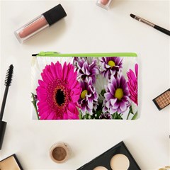 Purple White Flower Bouquet Cosmetic Bag (xs) by Simbadda