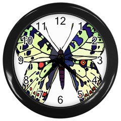 A Colorful Butterfly Image Wall Clocks (black) by Simbadda