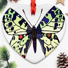 A Colorful Butterfly Image Heart Ornament (two Sides) by Simbadda