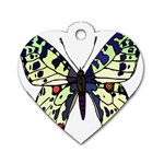 A Colorful Butterfly Image Dog Tag Heart (Two Sides) Back