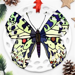 A Colorful Butterfly Image Ornament (round Filigree) by Simbadda