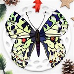 A Colorful Butterfly Image Ornament (Round Filigree) Front