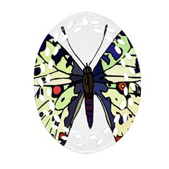 A Colorful Butterfly Image Ornament (oval Filigree) by Simbadda