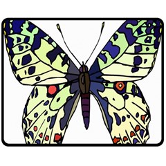 A Colorful Butterfly Image Double Sided Fleece Blanket (medium)  by Simbadda