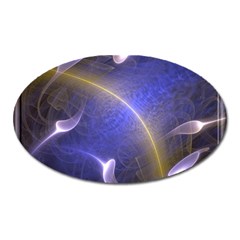 Fractal Magic Flames In 3d Glass Frame Oval Magnet by Simbadda