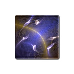 Fractal Magic Flames In 3d Glass Frame Square Magnet by Simbadda